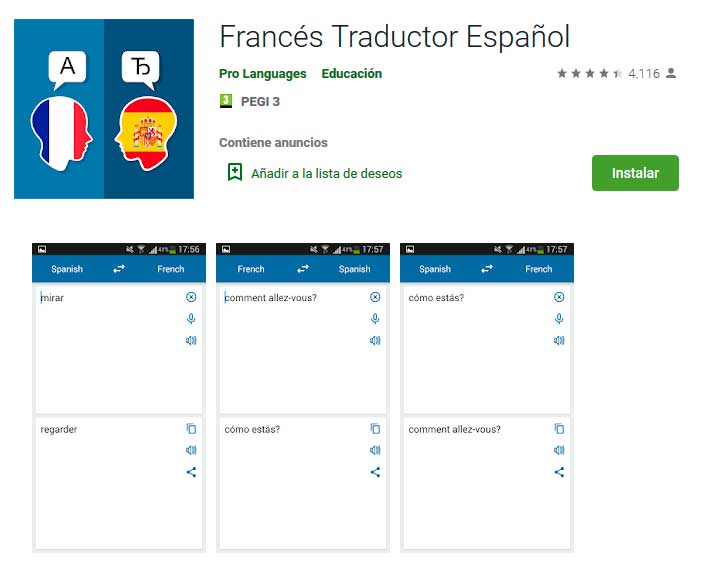 App traductor español francés
